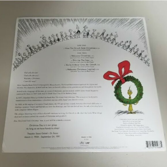 How The Grinch Stole Christmas LP ~ Colored Vinyl (Grinch Green) ~ New/Sealed! - Picture 3 of 3